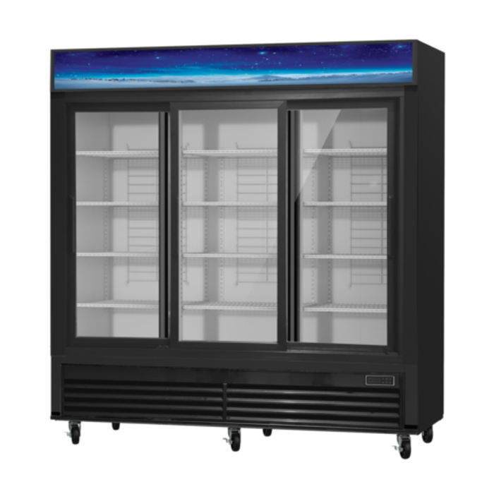 Blue Air BGM69SLB-HC 78" Glass Door Merchandiser Refrigerator