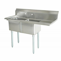Omcan 43792 74.5"L x 29.5"W Two Compartment Pot Sink
