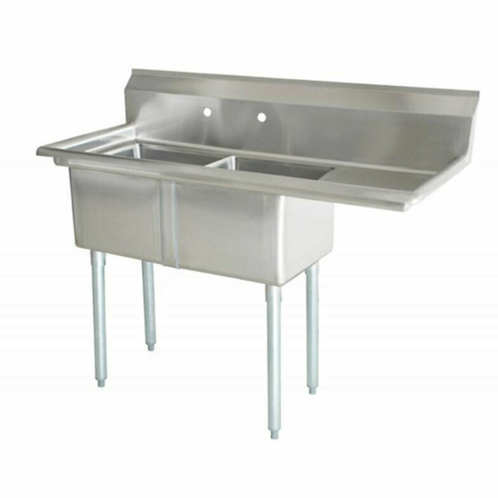 Omcan 43792 74.5"L x 29.5"W Two Compartment Pot Sink