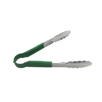 SEP-12GN Scalloped Edge Utility Tongs 12" Length Green Handle