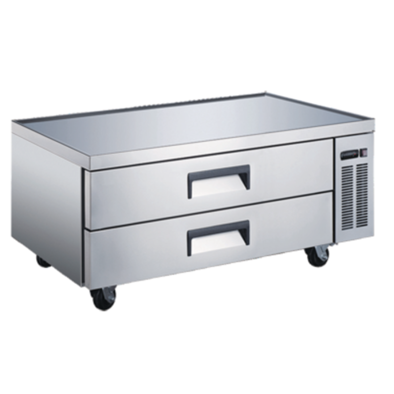 OMCAN 50071 52" Stainless Steel Refrigerated Chef Base With Two Drawers And Wheels