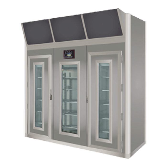 OMCAN 45485 882 lb Capacité Cabinet commercial de séchage de viande Armoire de vieillissement trois portes pour le salami et la charcuterie