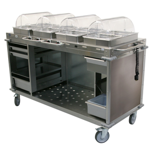 Cadco CBC-HHHH 73" Four Bay MobileServ® Hot Buffet Cart