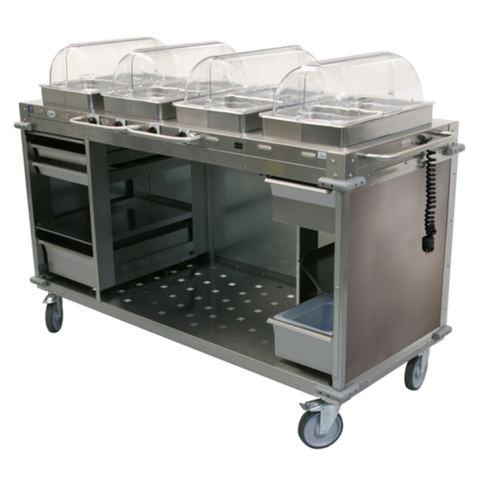 Cadco CBC-HHHH 73" Four Bay MobileServ® Hot Buffet Cart