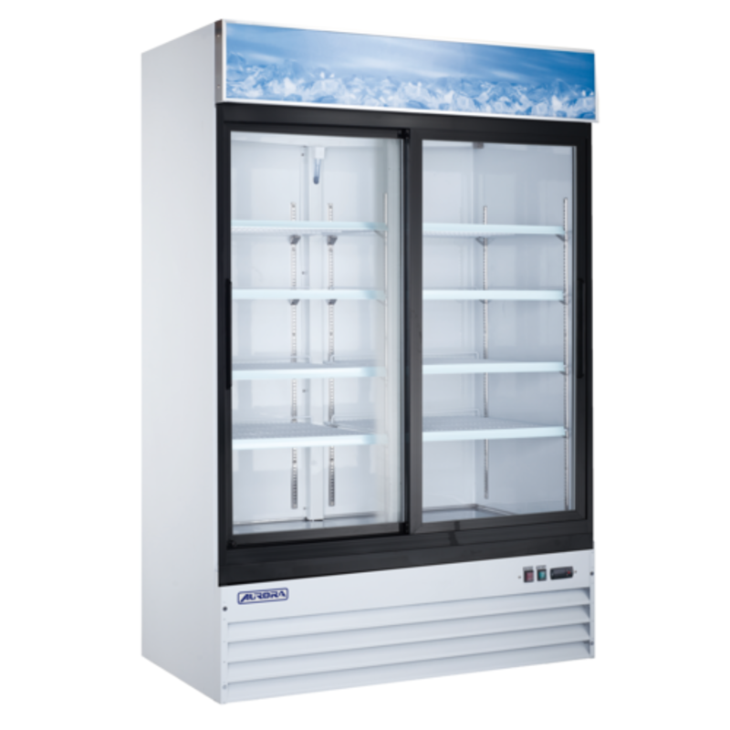 54 Inch Glass Door Refrigerator Merchandiser With High-Visibility Display And Adjustable Shelves