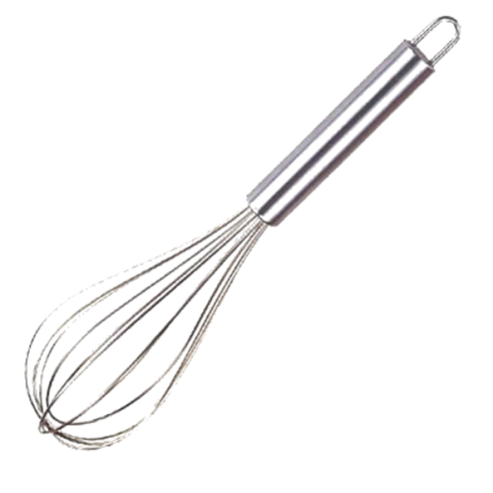 Omcan 80041 Durable Stainless Steel Commercial Kitchen Piano Whip / Whisk Baking Tool stainless steel balloon whisk with hanging loop