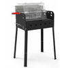 Étiquette alternative : OMCAN 47314 Barbecue au charbon peint en acier avec double grille, barbecue extérieur au charbon en acier noir avec double grille de cuisson