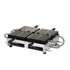 Commercial Brussels Waffle Maker With Stainless Steel Frame And Four 4x6 Cast Iron Plates For High-Volume Use