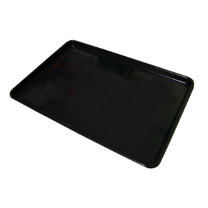 Étiquette alternative : OMCAN 10109 plateau noir de 26" de large pour plateau d’exposition en plastique noir pour viande fraîche, volaille, fruits de mer et étuisons de charcuterie