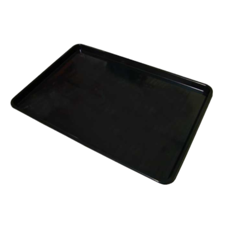 Étiquette alternative : OMCAN 10109 plateau noir de 26" de large pour plateau d’exposition en plastique noir pour viande fraîche, volaille, fruits de mer et étuisons de charcuterie
