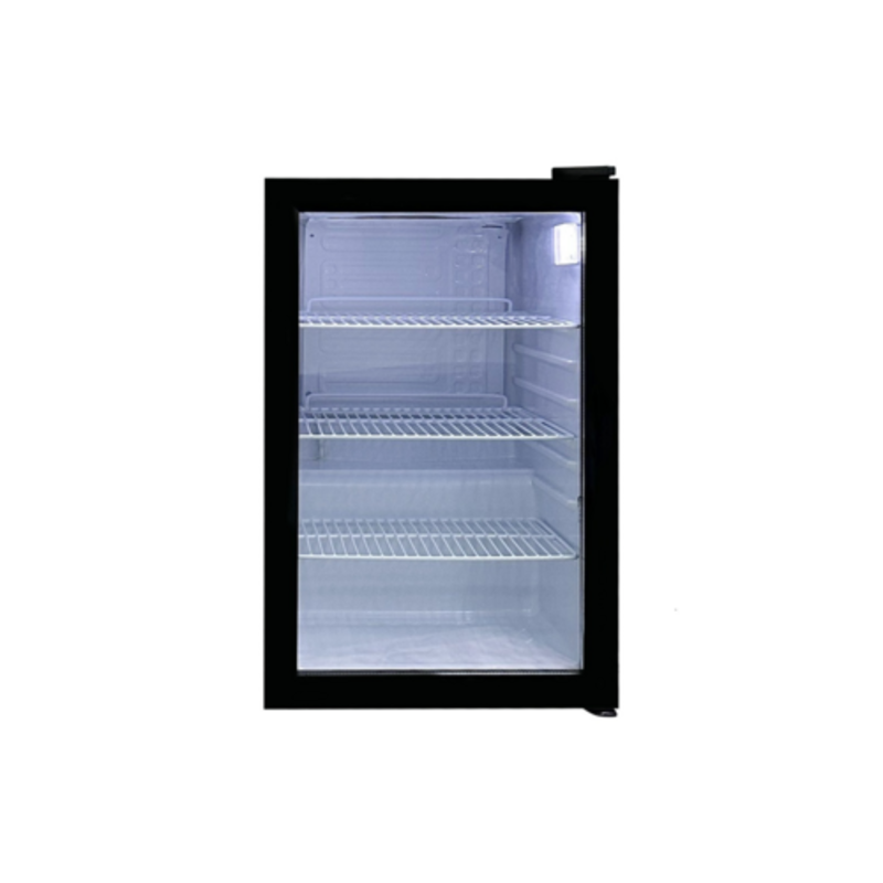 Countertop Glass Door Display Refrigerator With Three Shelves And Interior Light