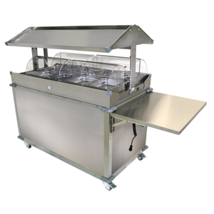 Cadco CBC-GG-4 MobileServ Deluxe 4-Well Electric Hot Food Cart