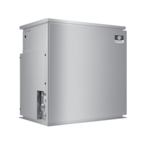 Manitowoc Flake Ice Machine Remote Flake Ice Maker Side View, Stainless Steel Design, Efficient High-Volume Ice Production