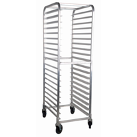 Manufacturer 47802 20 Pan Capacity Commercial End-Load Bun Pan Rack mobile aluminum bakery sheet pan rack with casters, 20-pan storage