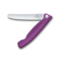 Victorinox 6.7835.FC1 4-1/2" Foldable Serrated Paring Knife - Purple