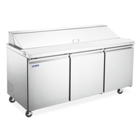 Omcan 59048 Aurora 70" Three-Door Refrigerated Sandwich Prep Table
