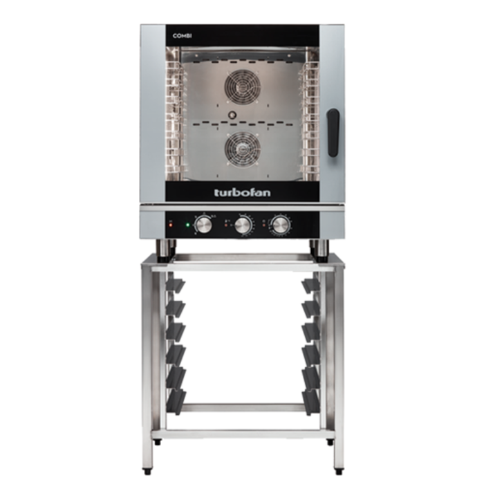 Turbofan EC40M7/SK40A Electric Combi Oven with Stand, 7 Pans