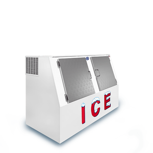 Leer L462LASP 73-Inch Outdoor Auto Defrost Slant Ice Merchandiser