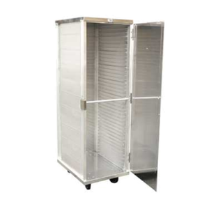 Omcan 24223 Armoire mobile fermée en aluminium de 69,2 cm x 52,1 cm avec 40 bacs