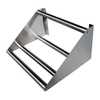 Heavy Duty Aluminum Shelving Unit With Three Metal Rods For Commercial Storage Solutions.