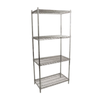 Alt Tag: OMCAN 24231 Chrome Wire Stock Shelf with 551 Lbs Capacity 4-tier chrome wire shelving unit for commercial kitchen storage