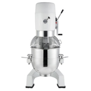 Eurodib M60A220ETL 60 Quart Planetary Mixer with Attachments in stainless steel finish.