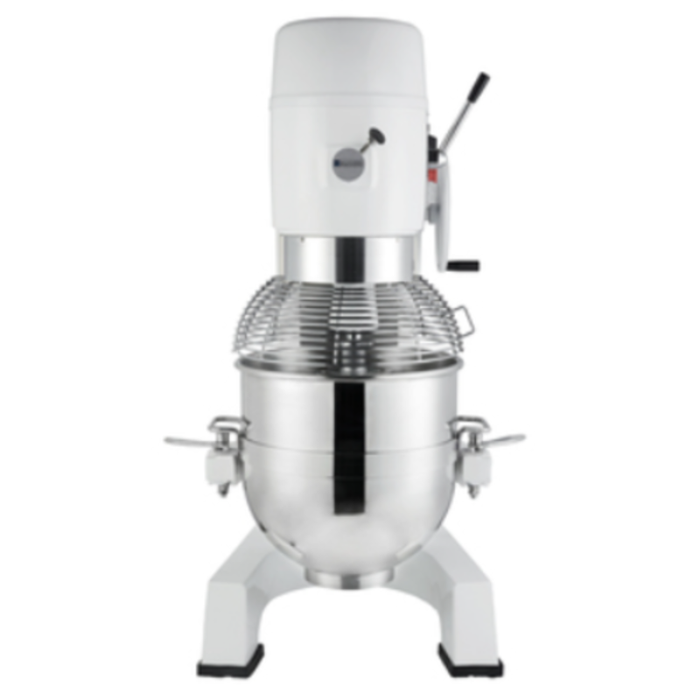 Eurodib M60A220ETL 60 Quart Planetary Mixer with Attachments in stainless steel finish.
