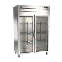 Réfrigérateur vertical Omcan 50119 de 137 cm avec portes vitrées et moteur sur le dessus