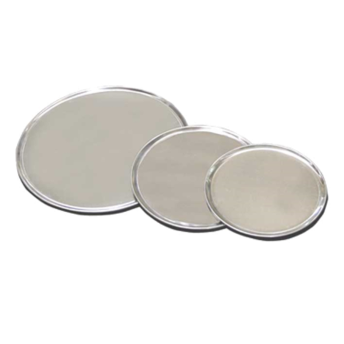 OMCAN 20215 Aluminum 9-Inch Pizza Pan for Commercial Kitchens - durable aluminum pizza pan for even heat distribution in restaurants