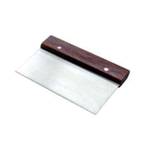 DS-6 Coupe-pâte racloir avec manche en bois, 15,2 cm x 11,4 cm, acier inoxydable