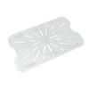Alt Tag: Omcan 85032 Full-size Clear Polycarbonate Drain Shelf for Food Storage Pans clear perforated drain tray insert