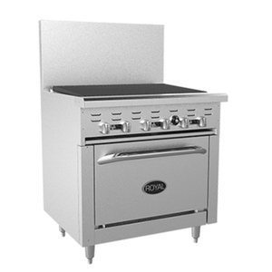 Royal RR-36RB-C 36" Gas Restaurant Range with Radiant Charbroiler and Convection Oven
