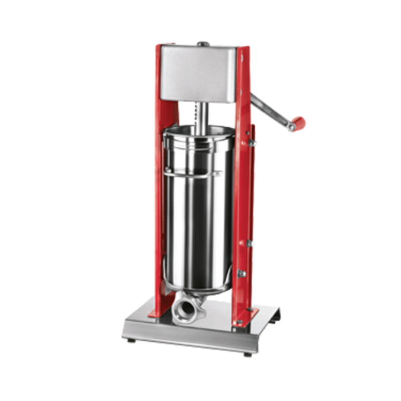Omcan 38000 15 lbs. Capacity Manual Vertical Sausage Stuffer stainless steel vertical sausage stuffer with hand crank