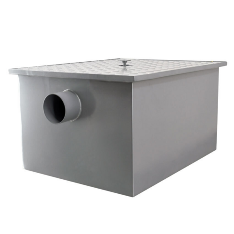 OMCAN 46561 100 lbs. Capacity Steel Floor Mounted Grease Trap steel floor mounted grease interceptor for commercial kitchen plumbing protection