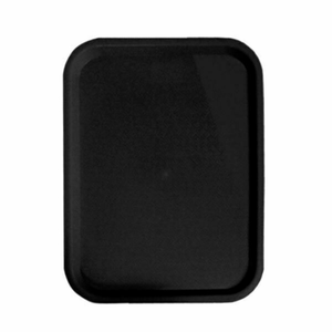 Alt Tag: Omcan 80096 Durable Black Fast Food Tray 10.25 x 13.75 Inch Polypropylene polypropylene serving tray, black, rectangular