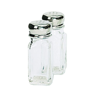 MSQ-2 2 oz. 4" H Square Mushroom Glass Salt Pepper Shaker