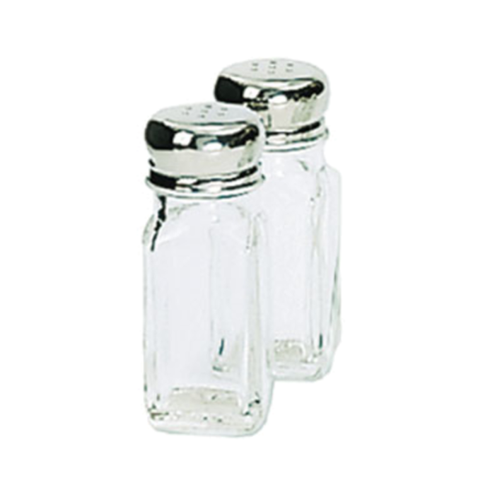 MSQ-2 2 oz. 4" H Square Mushroom Glass Salt Pepper Shaker