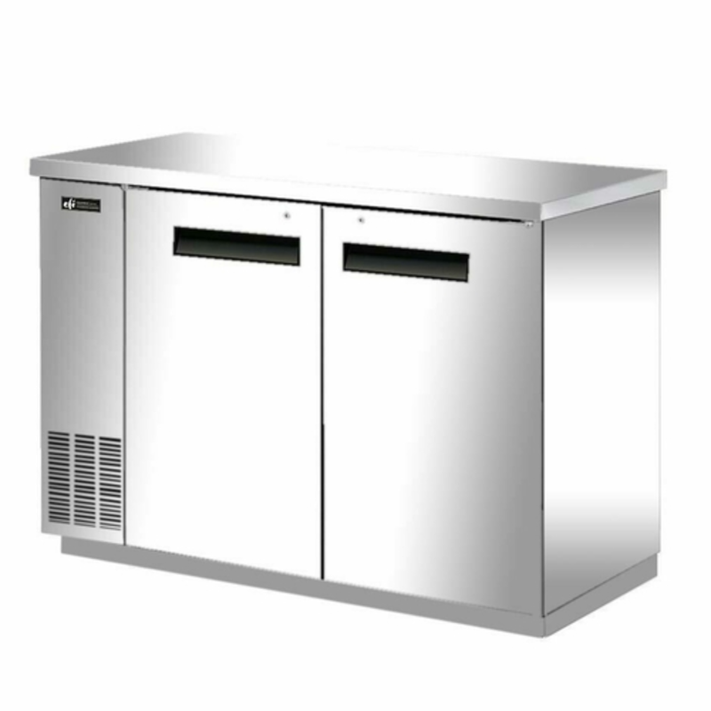 EFI CBBSDR2-48CC Refrigerated Back Bar Cabinet With Stainless Steel Finish And Two Sections
