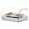 Omcan 41868 25 Liter Countertop Hot Food Display Warmer Case glass display warmer with pastries on tray