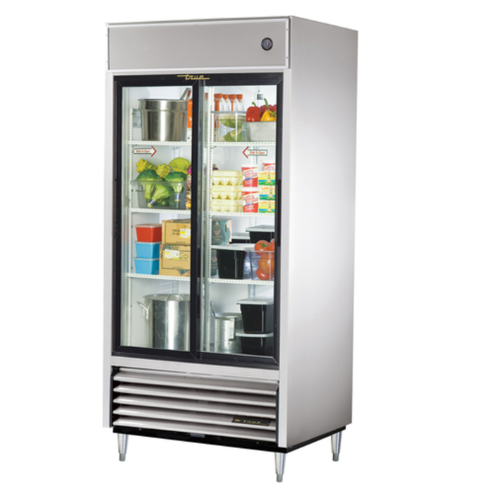 True TSD-33G-HC-LD 39.5" Sliding Glass Door Reach-In Refrigerator