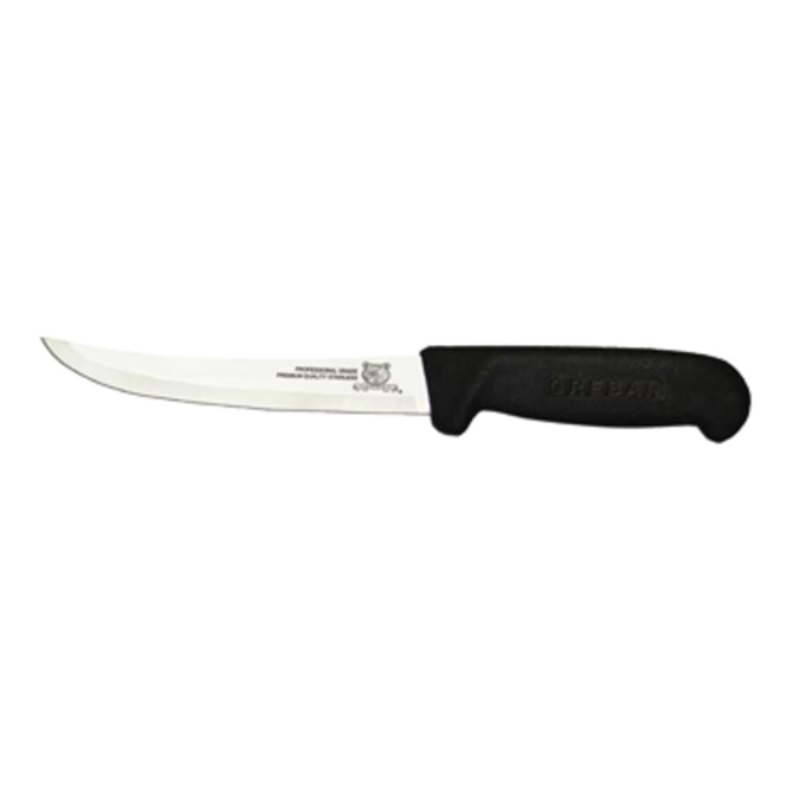 OMCAN 11758 6-Inch Curved Blade Professional Skinning Boning Knife with ergonomic handle and curved stainless blade