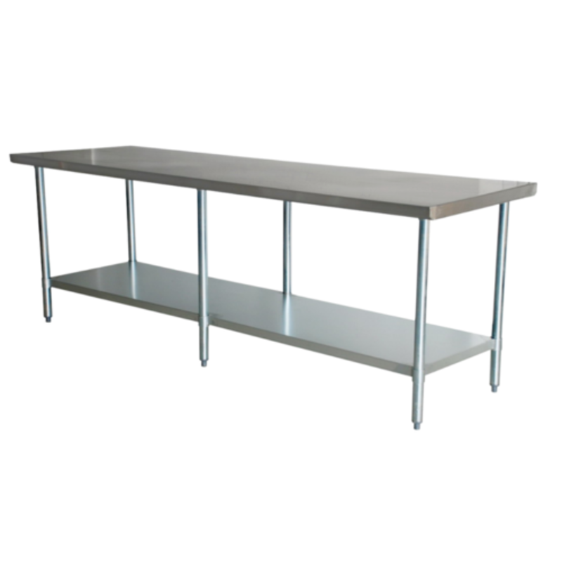 Omcan 45155 Adjustable Stainless Steel Work Table with Two Shelves for Food Service Use