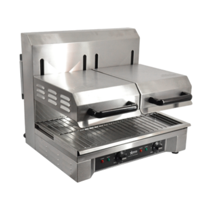 Omcan 39582 23.3"W Electric Countertop Quartz Double Salamander Broiler