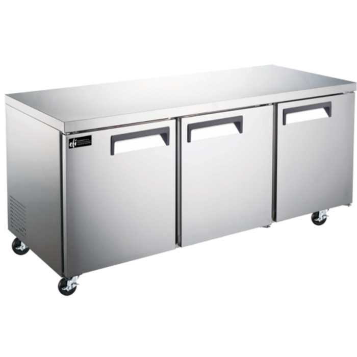 EFI Sales CUDR3-72VCX 72" Undercounter Solid Door Refrigerator 15.5 Cu.Ft.
