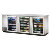 True TBB-4G-S-HC-LD 90.38" Glass Door Refrigerated Bar Cooler