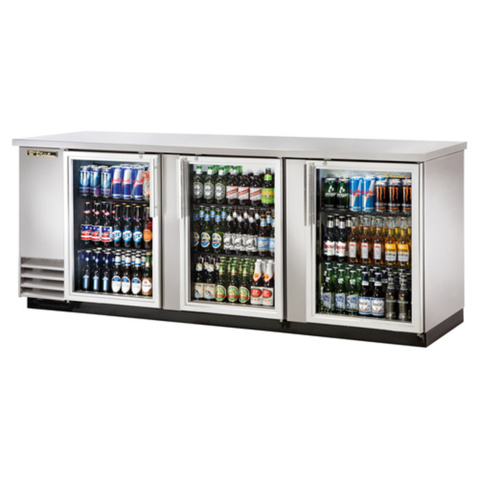True TBB-4G-S-HC-LD 90.38" Glass Door Refrigerated Bar Cooler