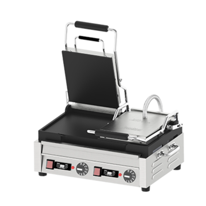OMCAN 42913 Double Panini Grill 18"W x 10"D Smooth Plates