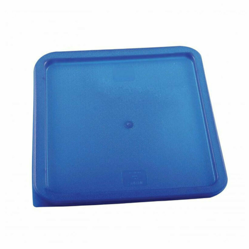 Omcan 80202 Blue Polyethylene Lid For Square Storage Container Designed For Food Storage.