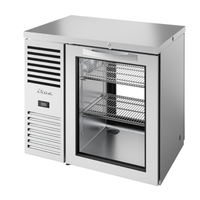 Réfrigérateur de bar arrière True Foodservice 36" avec deux portes vitrées traversantes