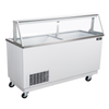 High Capacity Ice Cream Dipping Freezer With Clear Top And Wheels For Easy Mobility